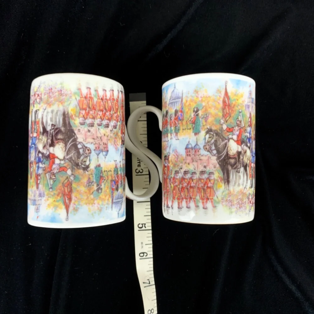 James Sadler 2 Mugs Bone China Pomp and Ceremony Parade Horses Soldiers Flags - Picture 8 of 14